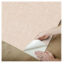 New Kirklands Home Peach Textured Faux Fabric Peel & Stick Wallpaper