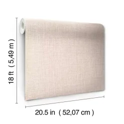 New Kirklands Home Peach Textured Faux Fabric Peel & Stick Wallpaper