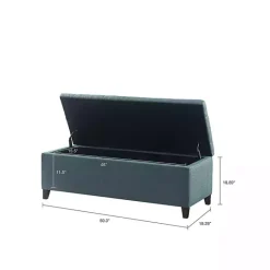 Best Kirklands Home Peacock Button Tufted Storage Bench Blue