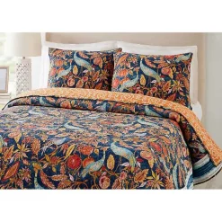 Outlet Kirklands Home Peacock Garden Full/Queen 3-pc. Quilt Set Orange