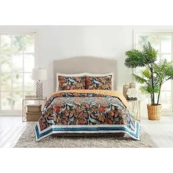 Clearance Kirklands Home Peacock Garden King 3-pc. Quilt Set Orange