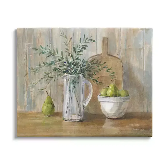 Sale Kirklands Home Pears and Greenery Still Life Canvas Art Print