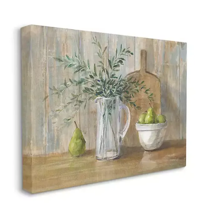 Sale Kirklands Home Pears and Greenery Still Life Canvas Art Print