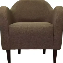 Sale Kirklands Home Pecan Julian Upholstered Accent Chair Brown