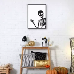 Online Kirklands Home Peek A Boo Skeleton Framed Canvas Art Print