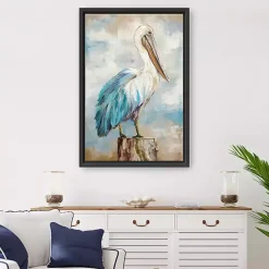 New Kirklands Home Pelican Perch Framed Canvas Art Print, 24x36 in.