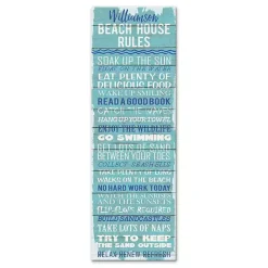 Kirklands Home Personalized Beach House Rules Canvas Wall Plaque