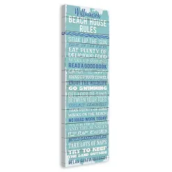 Kirklands Home Personalized Beach House Rules Canvas Wall Plaque