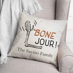 Discount Kirklands Home Personalized Bone Jour Skeleton Halloween Pillow