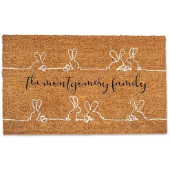 Discount Kirklands Home Personalized Bunny Sketches Doormat Tan