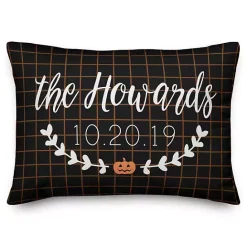 Discount Kirklands Home Personalized Checkered Halloween Pillow