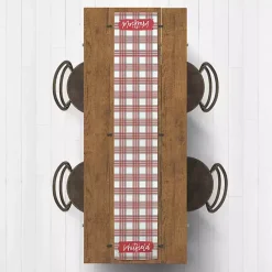New Kirklands Home Personalized Christmas Plaid Table Runner, 90 in.