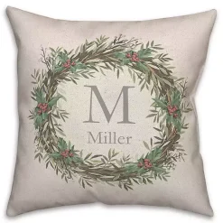 New Kirklands Home Personalized Christmas Wreath Throw Pillow