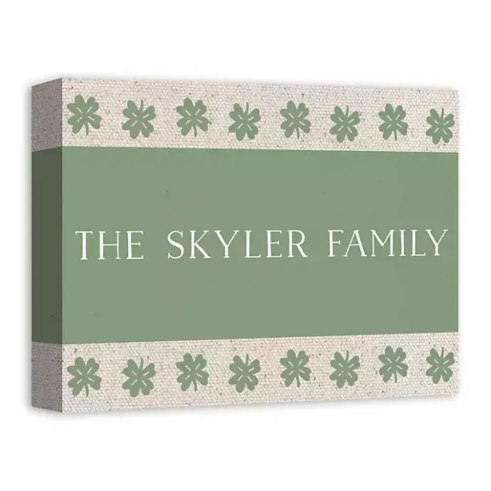 Sale Kirklands Home Personalized Clover Stripe Irish Canvas Print