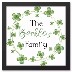 Online Kirklands Home Personalized Clover Wreath Framed Art Print