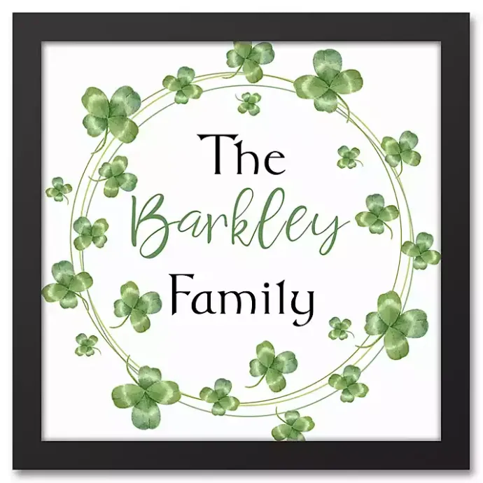 Online Kirklands Home Personalized Clover Wreath Framed Art Print