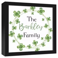 Online Kirklands Home Personalized Clover Wreath Framed Art Print