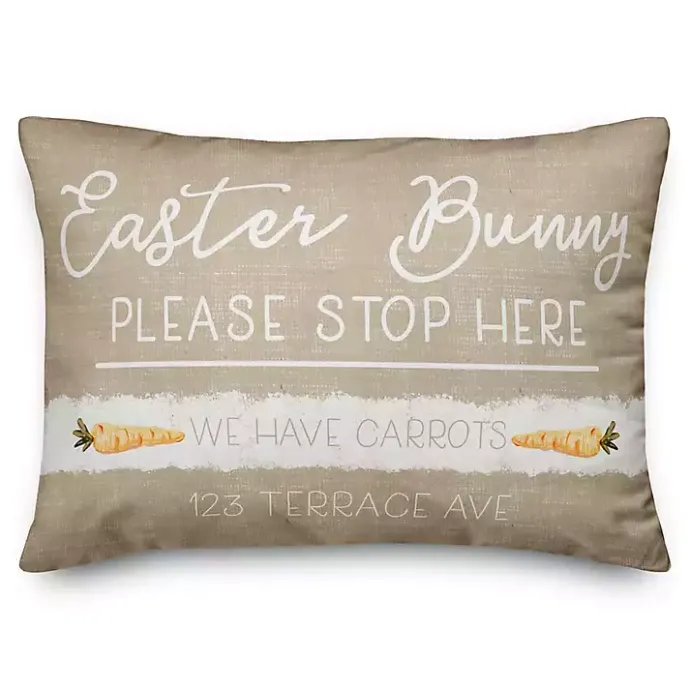 Sale Kirklands Home Personalized Easter Bunny Stop Here Pillow