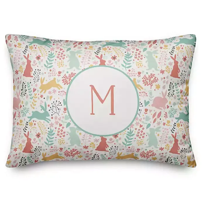 Clearance Kirklands Home Personalized Easter Bunny Pattern Outdoor Pillow