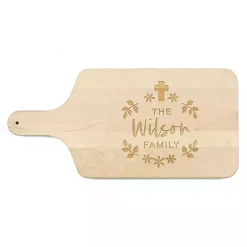 New Kirklands Home Personalized Easter Cross Maple Serving Board Tan