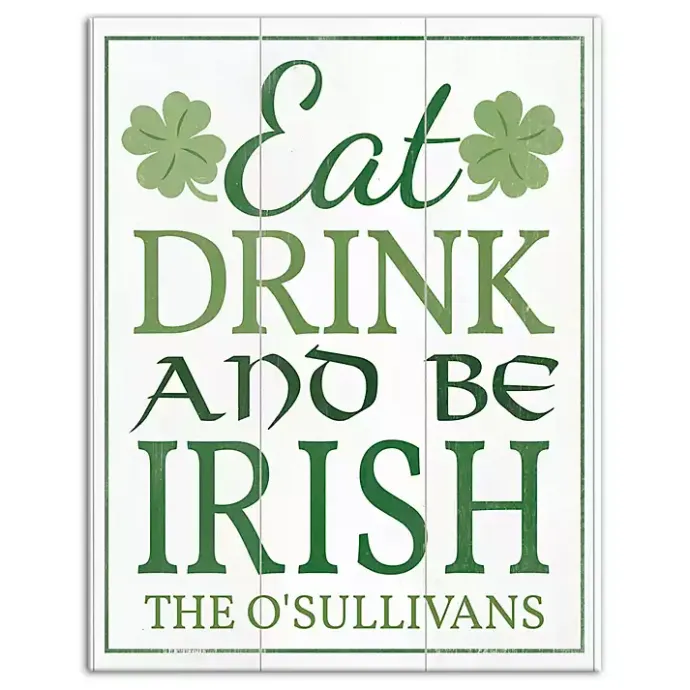 Online Kirklands Home Personalized Eat Drink and Be Irish Canvas Print