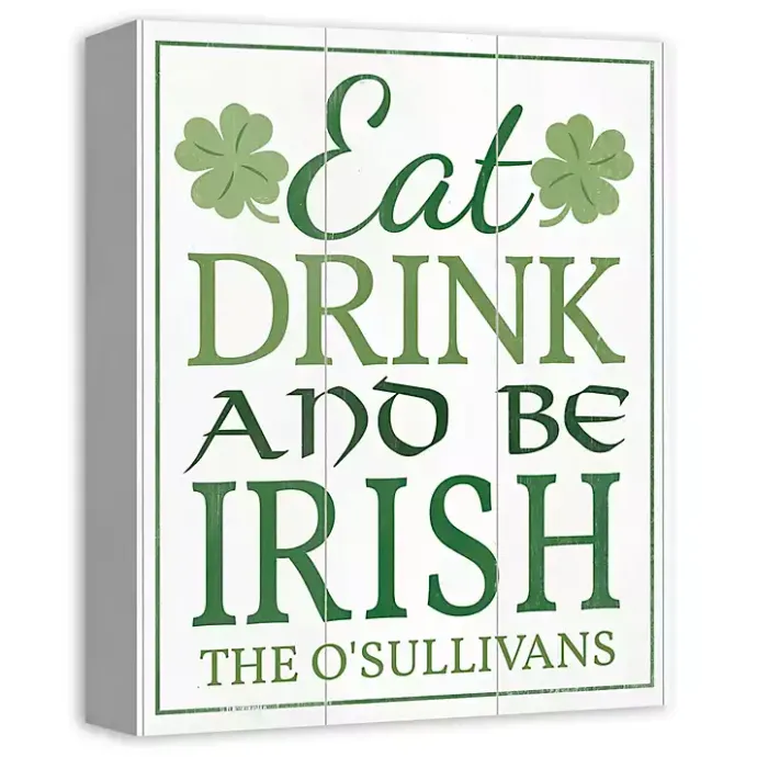Online Kirklands Home Personalized Eat Drink and Be Irish Canvas Print