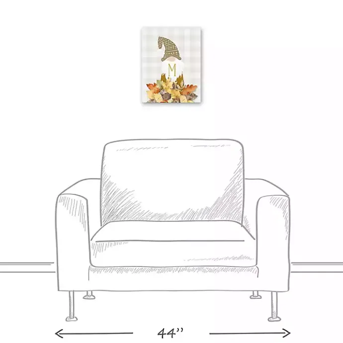 Sale Kirklands Home Personalized Fall Gnome Monogram Canvas Art Print