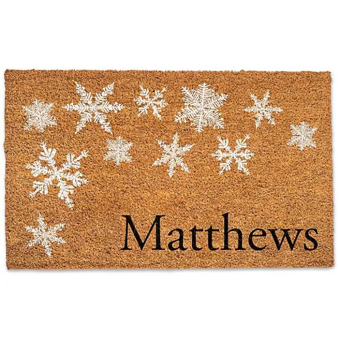 Best Kirklands Home Personalized Falling Snowflakes Doormat