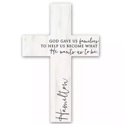 Kirklands Home Personalized Families Cross Wall Plaque White