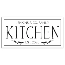 Outlet Kirklands Home Personalized Family Kitchen Co. Canvas Wall Plaque