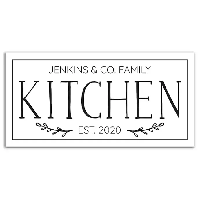 Outlet Kirklands Home Personalized Family Kitchen Co. Canvas Wall Plaque