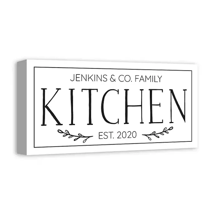 Outlet Kirklands Home Personalized Family Kitchen Co. Canvas Wall Plaque