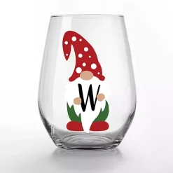 Outlet Kirklands Home Personalized Festive Gnome Wine Glasses, Set of 2