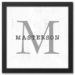 New Kirklands Home Personalized Framed Monogram Canvas Wall Plaque