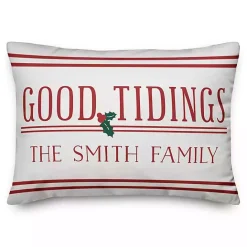 Discount Kirklands Home Personalized Good Tidings Family Outdoor Pillow