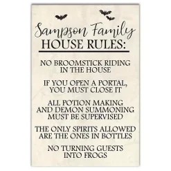 Sale Kirklands Home Personalized Halloween House Rules Canvas Print