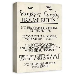 Sale Kirklands Home Personalized Halloween House Rules Canvas Print