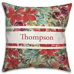 New Kirklands Home Personalized Holiday Blooms Outdoor Pillow