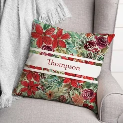 New Kirklands Home Personalized Holiday Blooms Outdoor Pillow