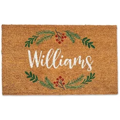 Outlet Kirklands Home Personalized Holly Wreath Christmas Doormat