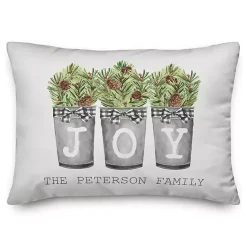 Discount Kirklands Home Personalized Joy Pinecone Bucket Pillow