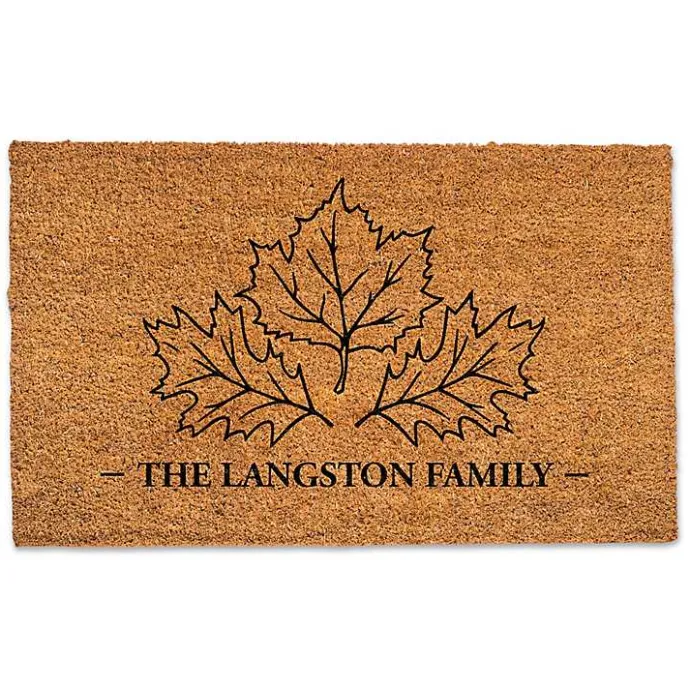 Sale Kirklands Home Personalized Leaf Trio Doormat Brown