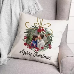 New Kirklands Home Personalized Merry Christmas Wreath Pillow