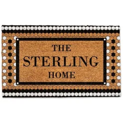 Best Kirklands Home Personalized Monochrome Tile Coir Doormat