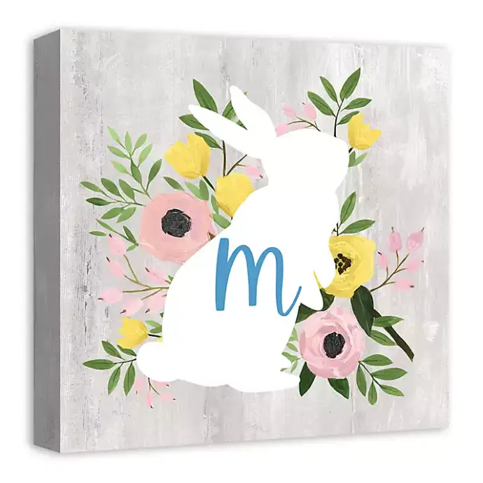 Sale Kirklands Home Personalized Monogram Bunny Canvas Art Print