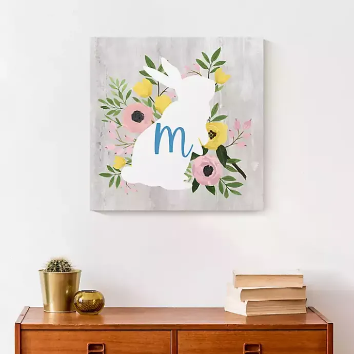 Sale Kirklands Home Personalized Monogram Bunny Canvas Art Print