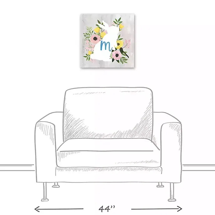 Sale Kirklands Home Personalized Monogram Bunny Canvas Art Print