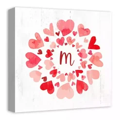 Clearance Kirklands Home Personalized Monogram Hearts Canvas Wall Plaque