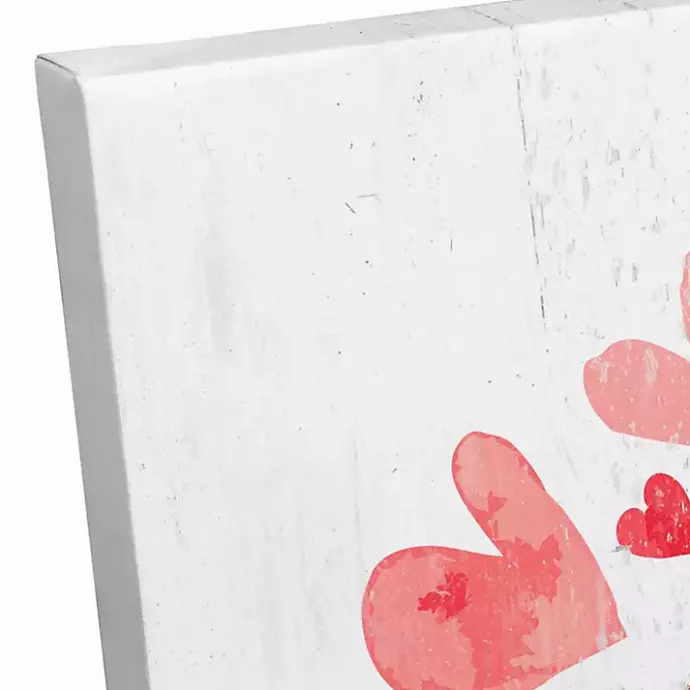 Clearance Kirklands Home Personalized Monogram Hearts Canvas Wall Plaque