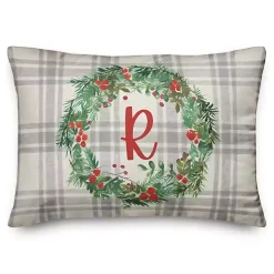Best Kirklands Home Personalized Monogram Holly Wreath Pillow